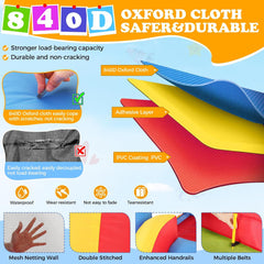 Whubefy Bounce House for Kids 3-10, 12.6FTx9FT Inflatable Bounce House with Blower for Big Kids 3-6 with Double Slide Obstacle