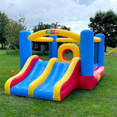 Whubefy Bounce House for Kids 3-10, 12.6FTx9FT Inflatable Bounce House with Blower for Big Kids 3-6 with Double Slide Obstacle