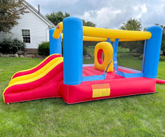 Whubefy Bounce House for Kids 3-10, 12.6FTx9FT Inflatable Bounce House with Blower for Big Kids 3-6 with Double Slide Obstacle